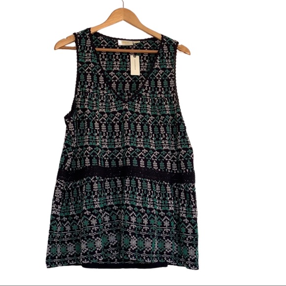 🆕Anthro Maeve Embroidered Peplum Top XL 14 - Picture 6 of 7